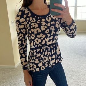 Anthropologie moth Brand peplum 3/4 sleeve sweater